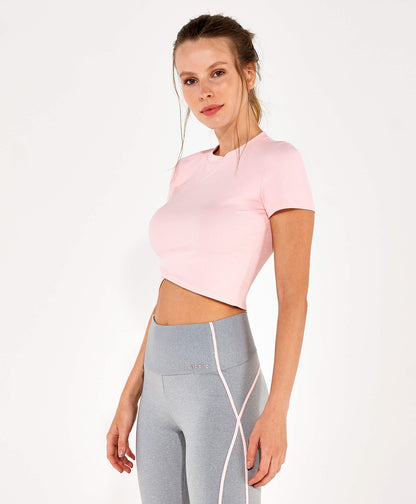 Rose Santorini Cropped T-Shirt - Luxy Beachwear